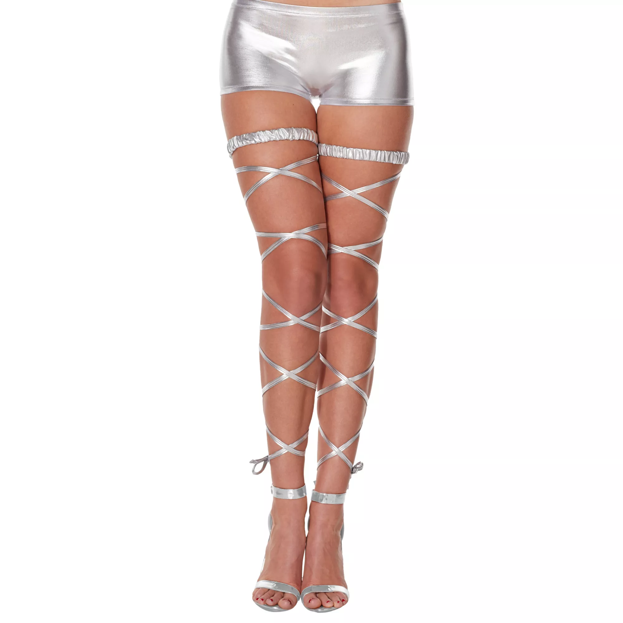 Silver Metallic Leg Wrap at Spencer's