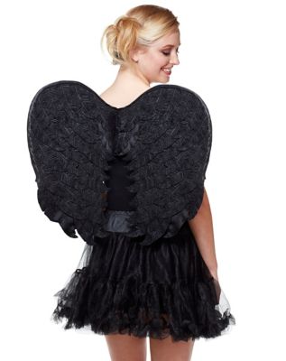 Black Angel Wings Spirit Halloween  Black Wings Halloween Costumes - Black  Costume - Aliexpress