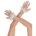 White Faux Feather Angel Gloves at Spencer's