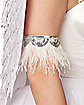 White Faux Feather Angel Gloves
