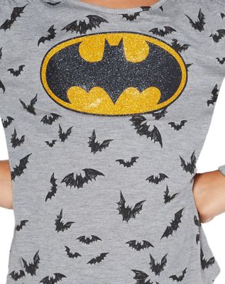 T-shirt Batgirl Dark Knight - Taille Jeunesse 10-12 Ans, Paillettes DC Comics - Occasion Très Bon état
