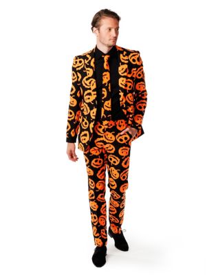 pumpkin orange and black party suit