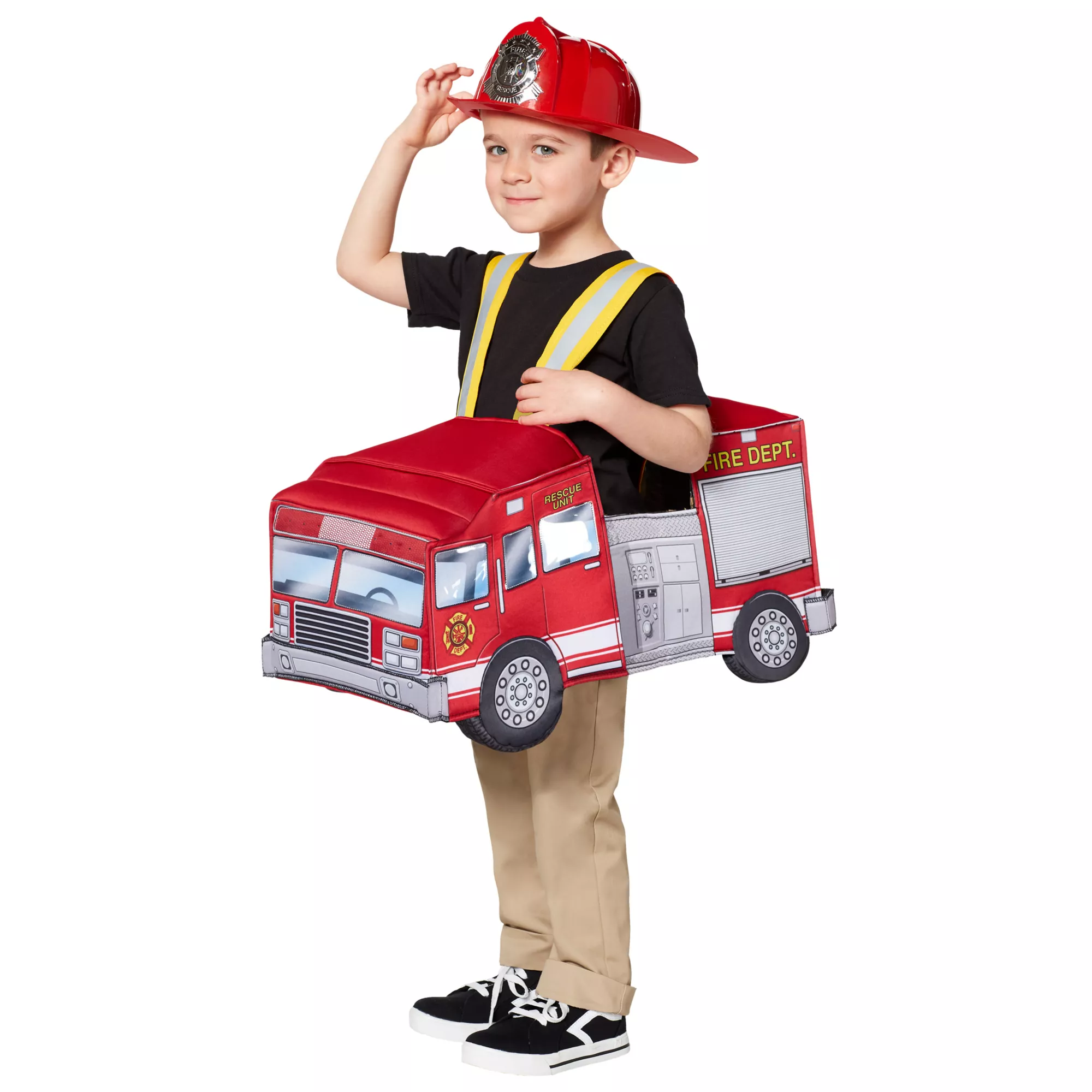 Toddler Helmet and Light-Up Firetruck Ridealong Set at Spirit Halloween