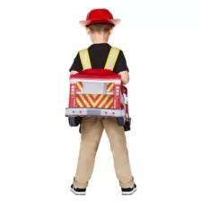 Toddler Helmet and Light-Up Firetruck Ridealong Set at Spirit Halloween