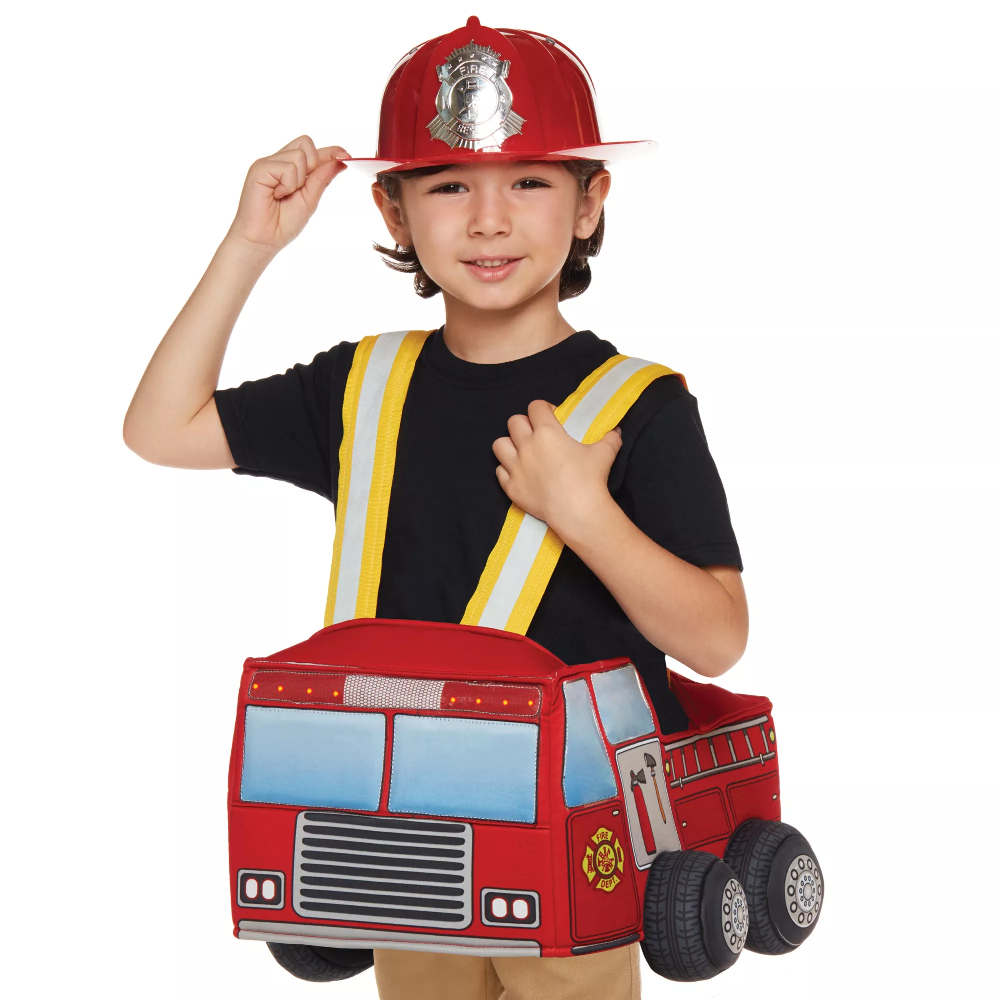 Toddler Helmet and Light-Up Firetruck Ridealong Set at Spirit Halloween