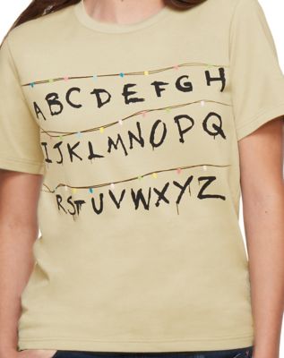 Adult Alphabet Wall T Shirt - Stranger Things