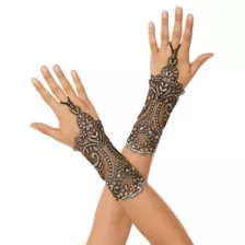 Black and Tan Lace Glovelettes at Spirit Halloween
