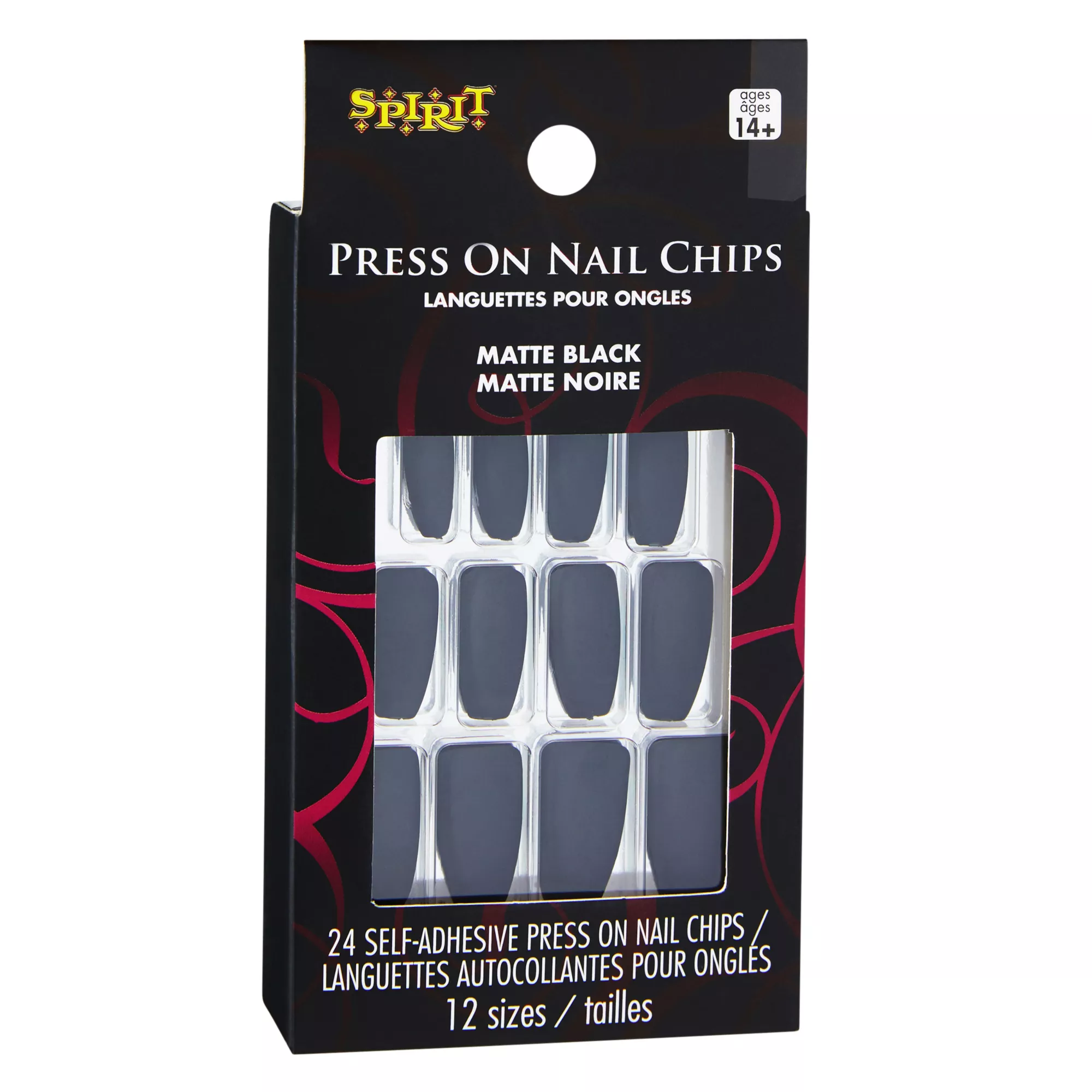 Matte Black Coffin Press On Nails at Spirit Halloween