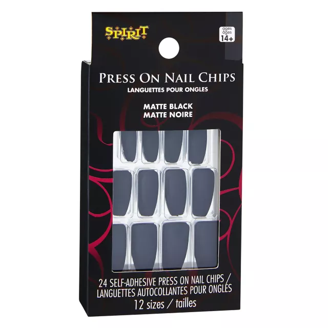Matte Black Coffin Press On Nails at Spirit Halloween