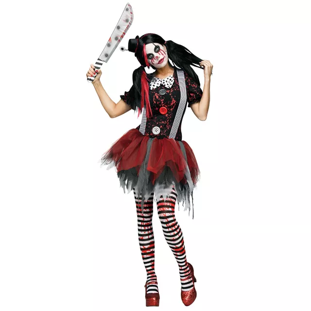 Ladies clown fancy dress best sale