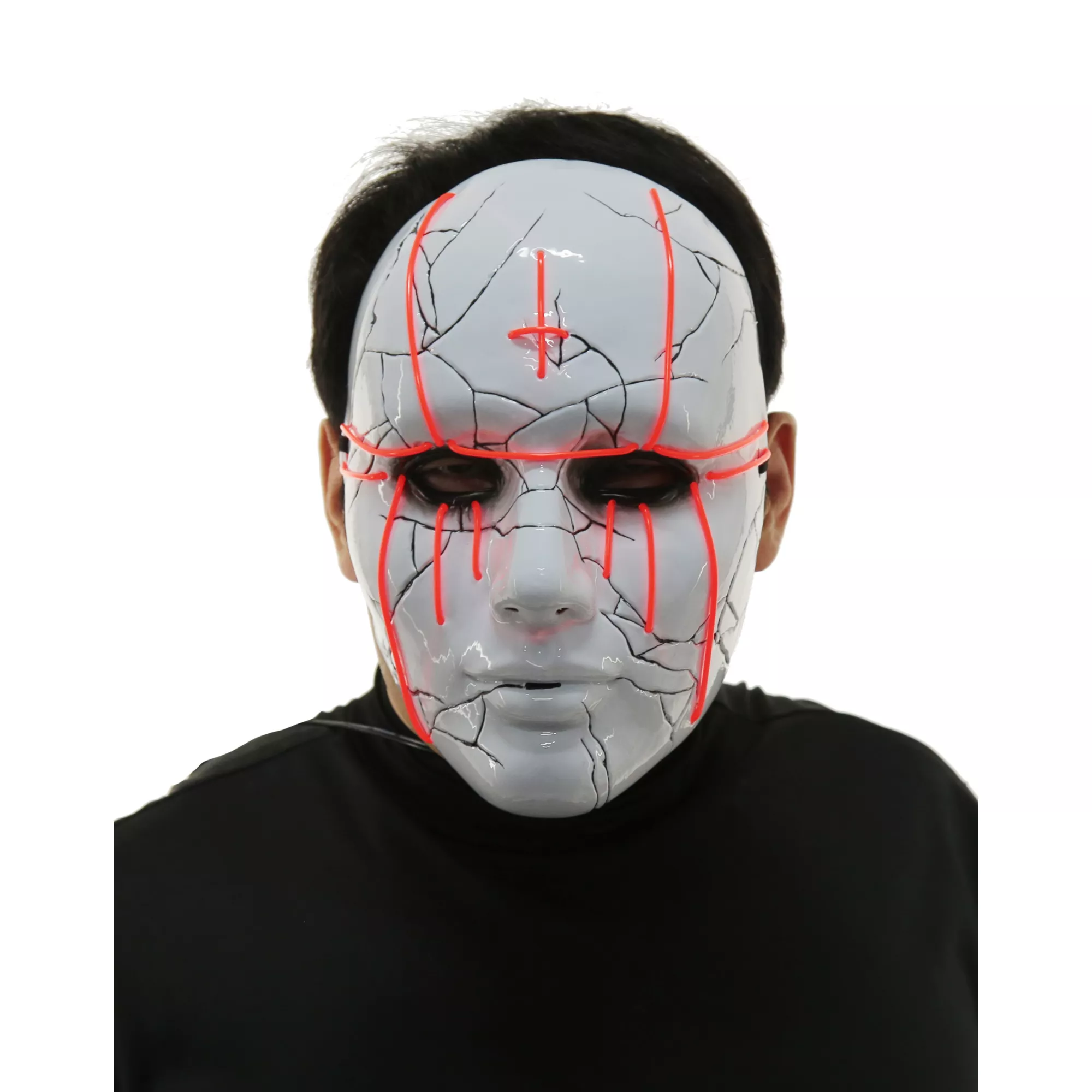 Light-Up EL Wire Evil Priest Half Mask at Spirit Halloween