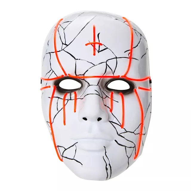 Light-Up EL Wire Evil Priest Half Mask at Spirit Halloween
