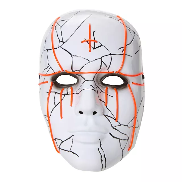 Light-Up EL Wire Evil Priest Half Mask at Spirit Halloween