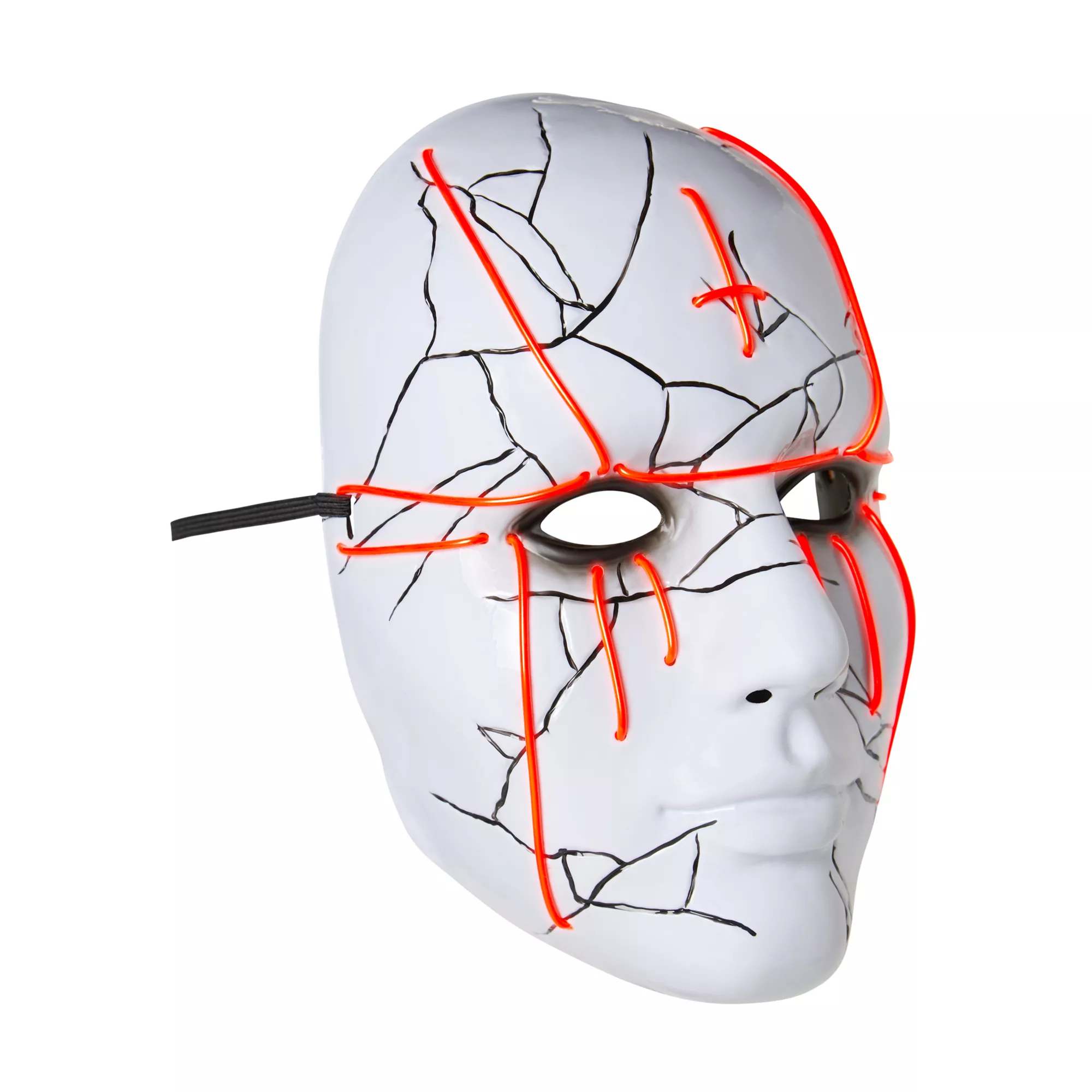 Light-Up EL Wire Evil Priest Half Mask at Spirit Halloween