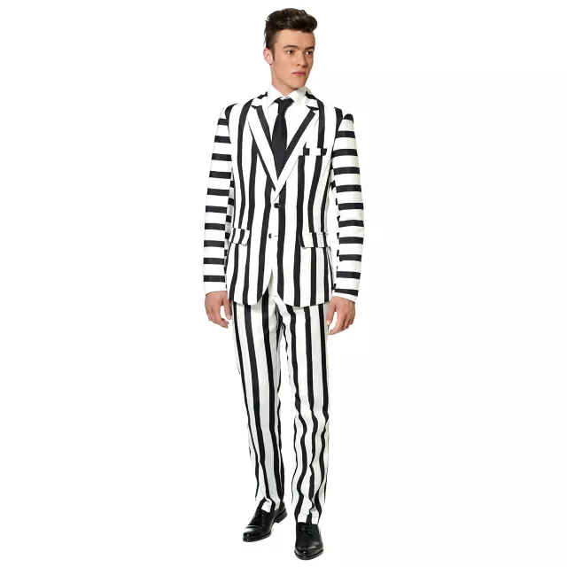 Black and White Striped Suit - Spirithalloween.com