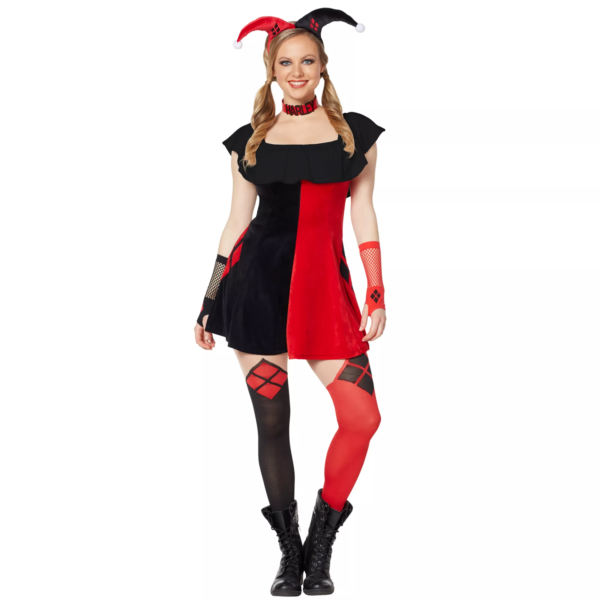 Adult Velvet Harley Quinn Dress – DC Comics at Spirit Halloween
