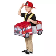 Toddler Light-Up Firetruck Ride-Along Costume at Spirit Halloween