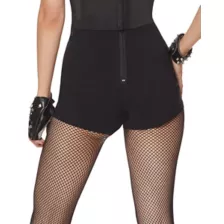Black Lace-Up Shorts at Spencer's