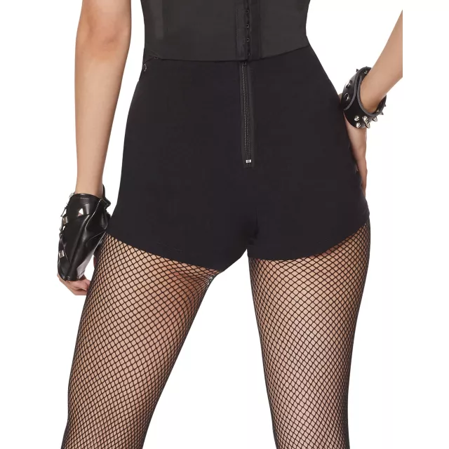 Black Lace-Up Shorts at Spencer's
