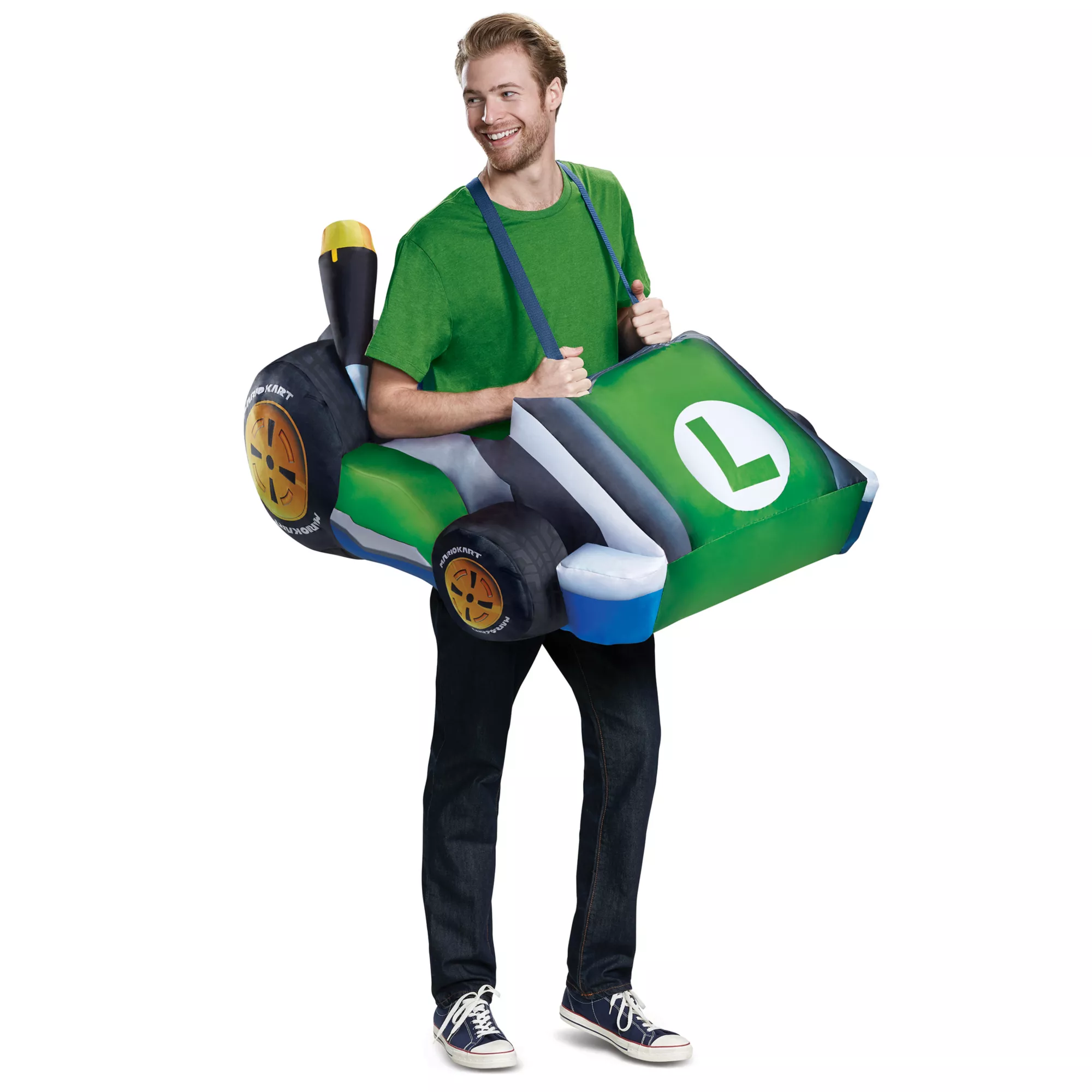 Adult Luigi Kart Inflatable Costume - Mario Kart at Spirit Halloween