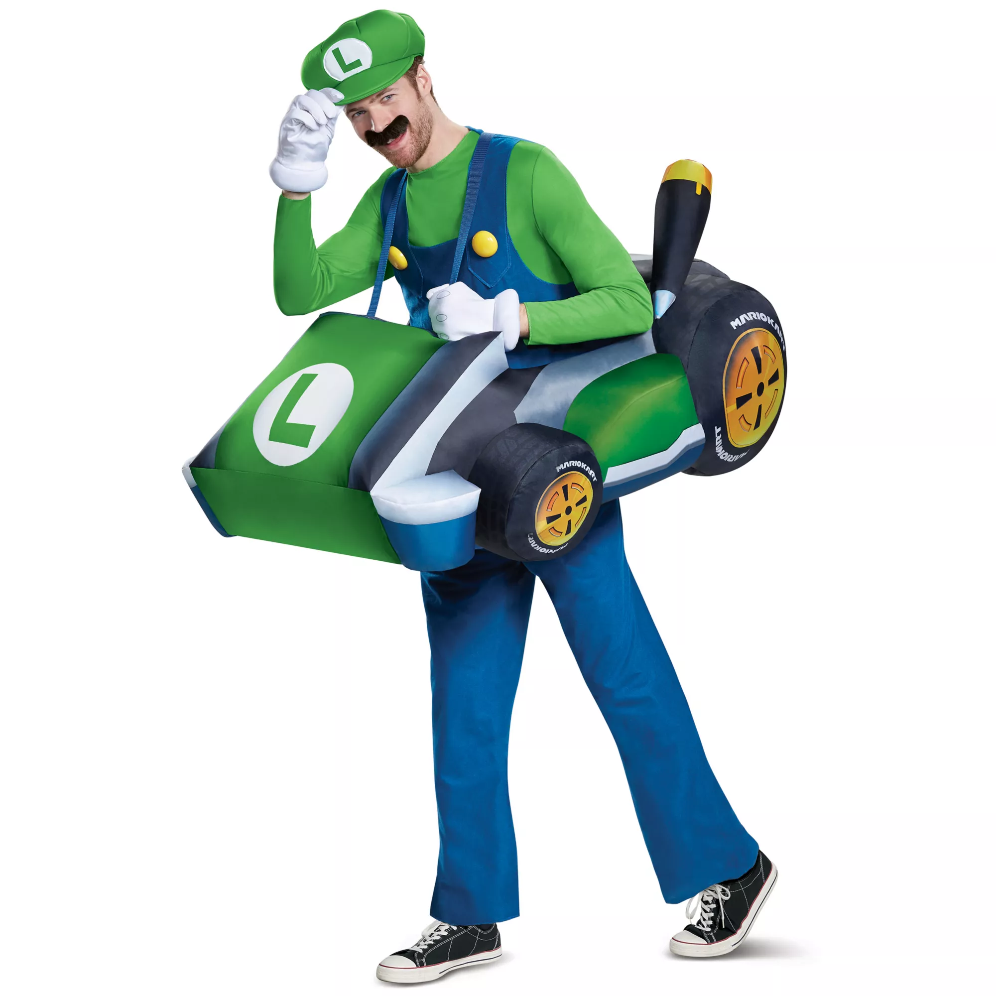 Adult Luigi Kart Inflatable Costume - Mario Kart at Spirit Halloween