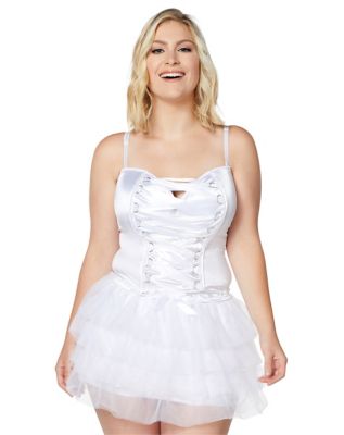 Front Lace-Up Corset - White