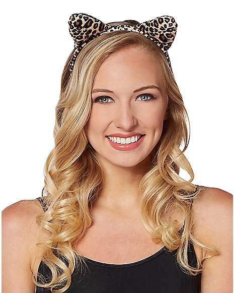 Happy Halloween Black Leopard Cat Ears Headband 