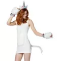 White Fuzzy Belly Patch at Spirit Halloween