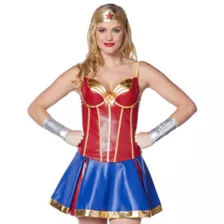Faux Leather Wonder Woman Corset - DC Comics at Spirit Halloween