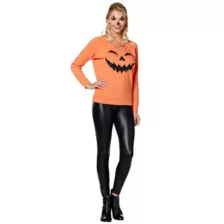 Criss Cross Front Pumpkin Sweatshirt at Spirit Halloween