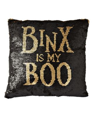 Reversible Sequined Binx Pillow - Hocus Pocus - Spirithalloween.com