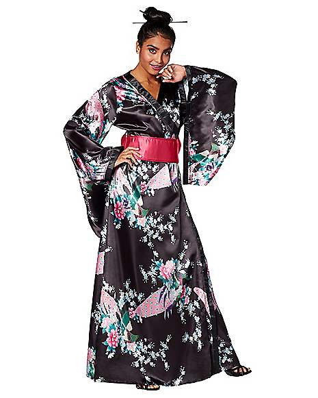 Womens Geisha Princess Kimono Costume Fancy Dress Red Japanese Giesha Adult NEW 
