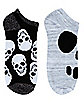 Skull Face Ankle Socks - 2 Pair