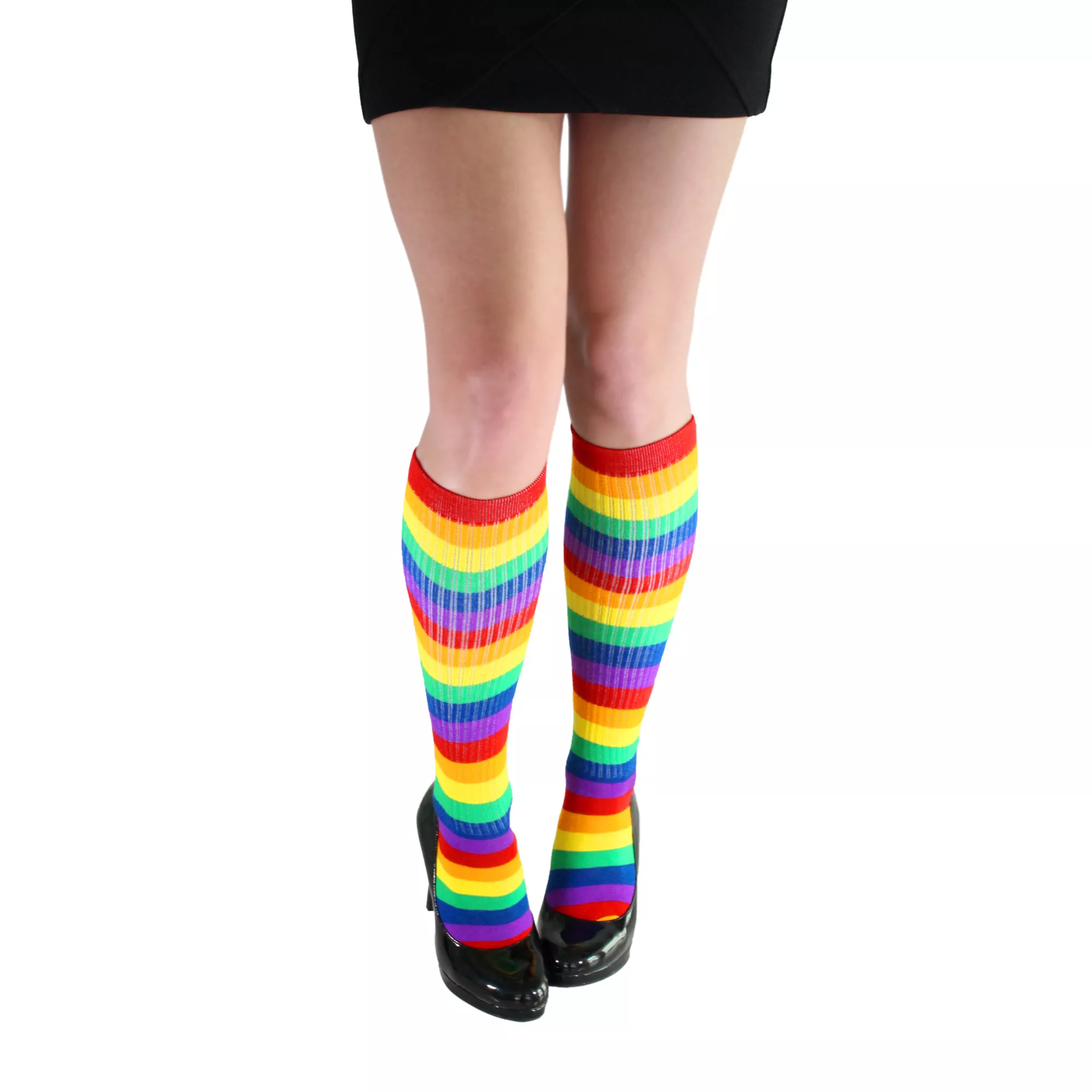 Rainbow Striped Knee High Socks at Spirit Halloween