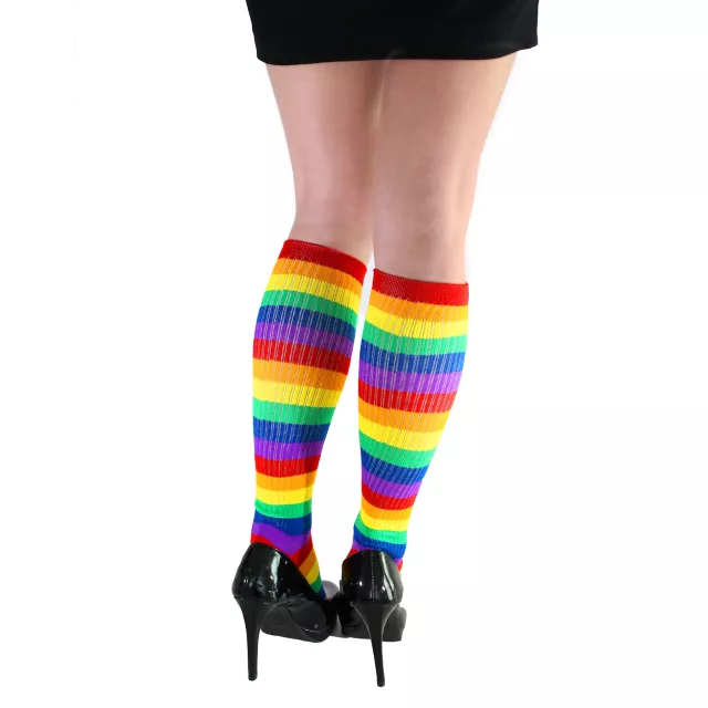 Rainbow Striped Knee High Socks at Spirit Halloween