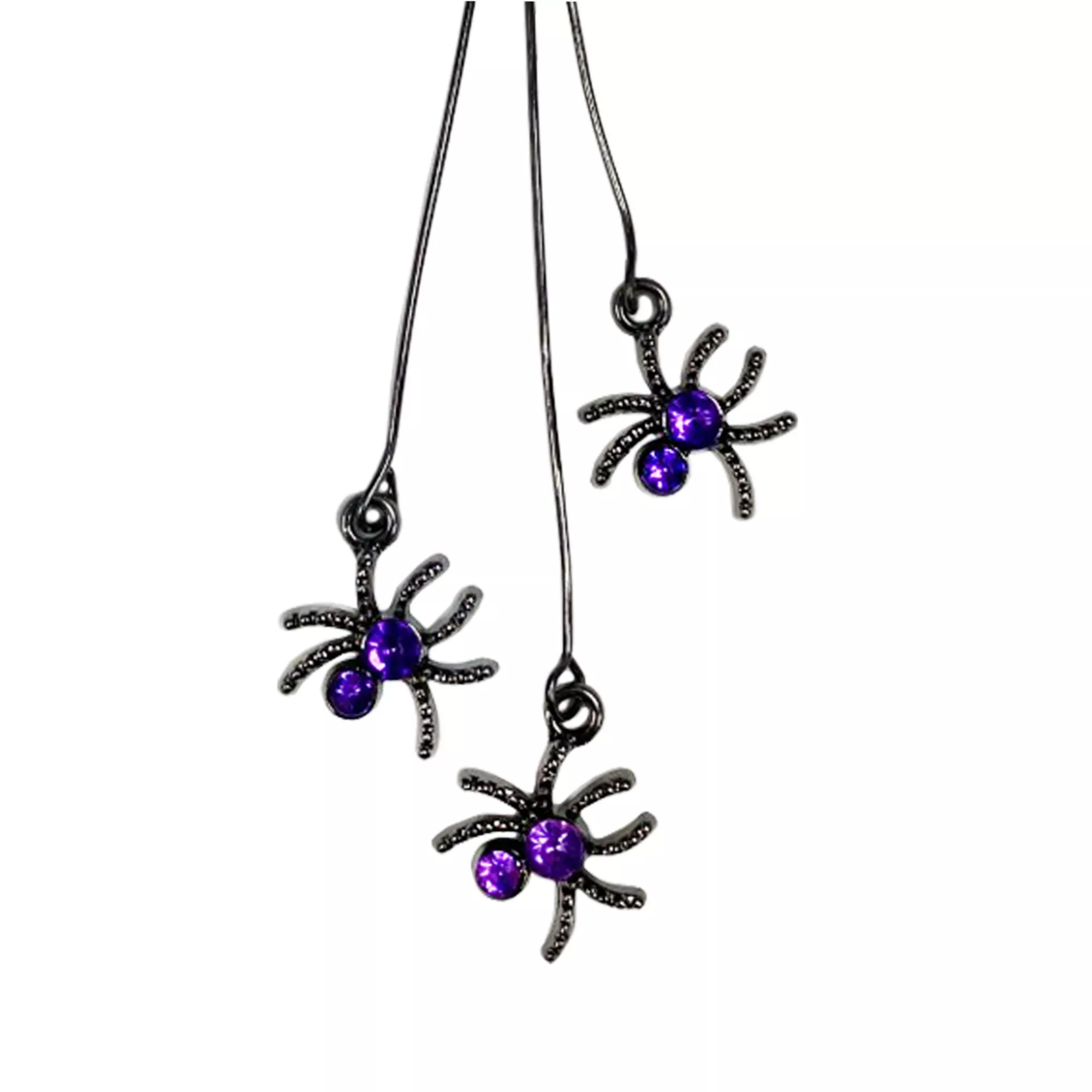 Purple Spider Dangle Earrings at Spirit Halloween