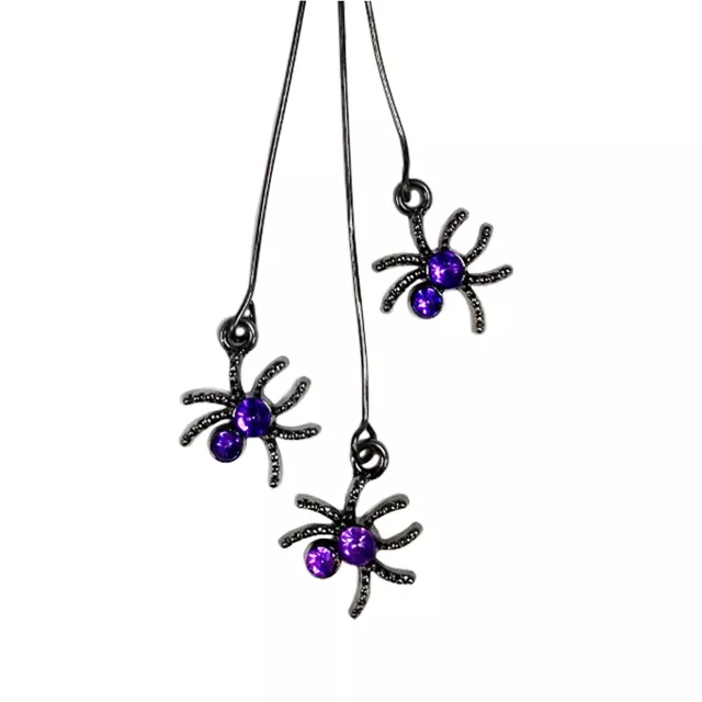 Purple Spider Dangle Earrings at Spirit Halloween