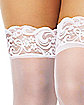 White Lace Thigh High Stockings