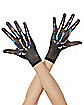 Holographic Skeleton Fishnet Gloves