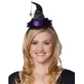 Mini Purple Velvet Witch Hat Headband at Spirit Halloween