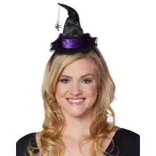 Mini Purple Velvet Witch Hat Headband at Spirit Halloween