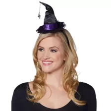 Mini Purple Velvet Witch Hat Headband at Spirit Halloween