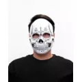 Sugar Skull Skeleton Half Mask at Spencer's