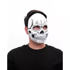 Sugar Skull Skeleton Half Mask at Spencer's