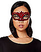 Red Rhinestone Eye Half Mask