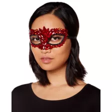Red Rhinestone Eye Half Mask at Spirit Halloween