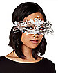 White and Silver Filigree Eye Half Mask