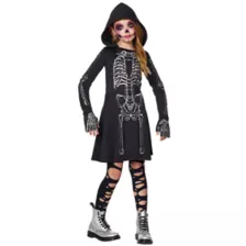 Kids Skeleton Hooded Dress Costume at Spirit Halloween