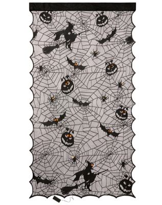Light Up Lace Spider Web Window Curtains