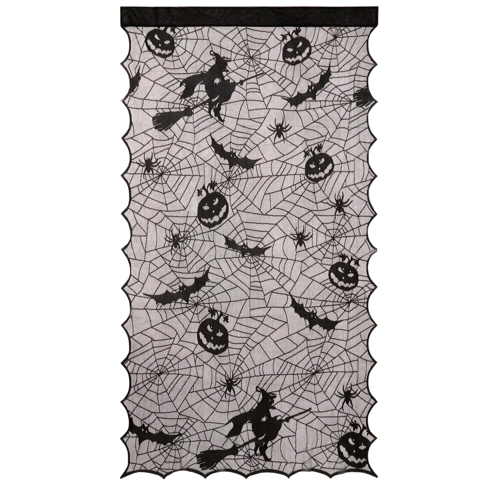 Light-Up Lace Spider Web Window Curtain at Spirit Halloween